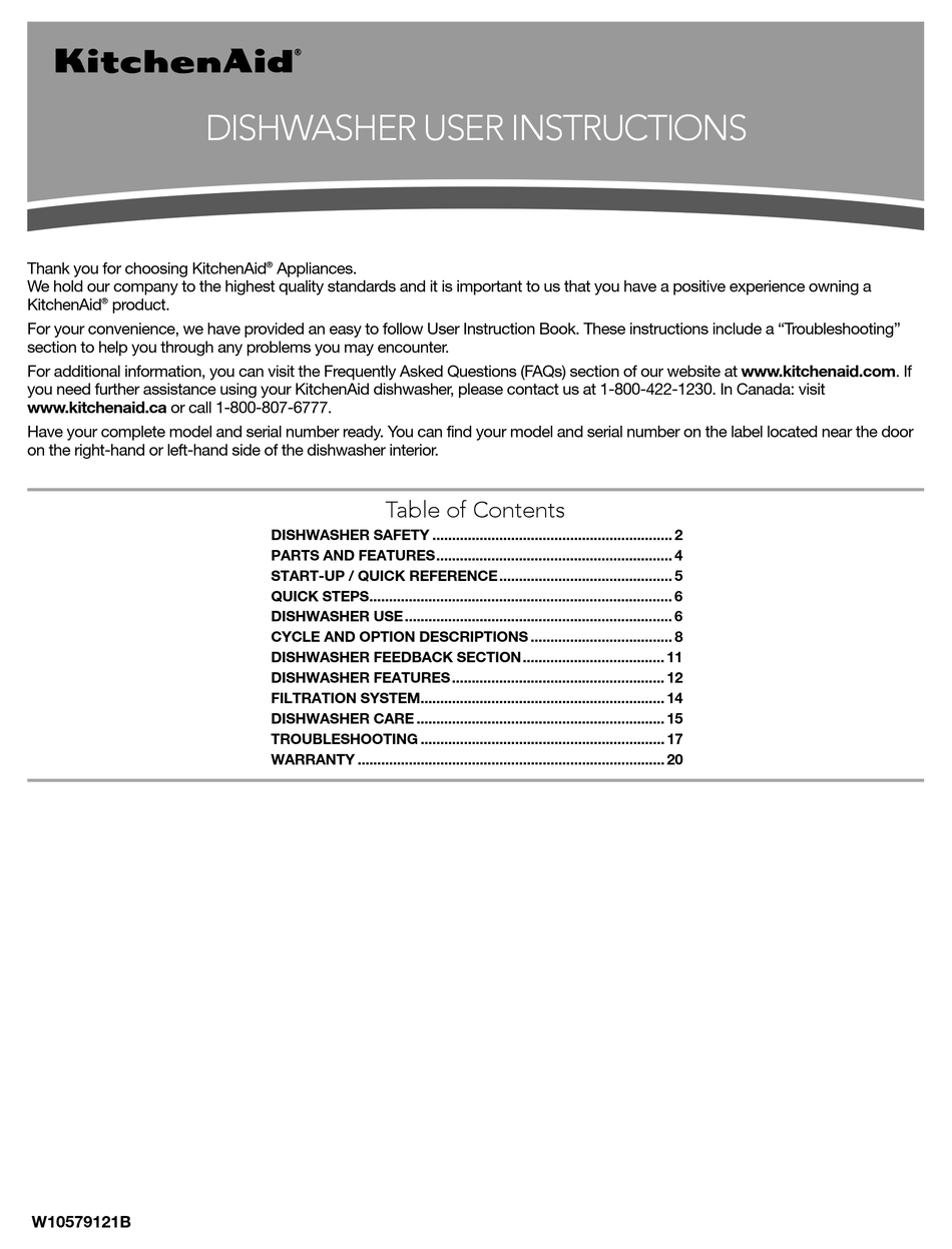KITCHENAID KDTE204EPA USER INSTRUCTIONS Pdf Download ManualsLib