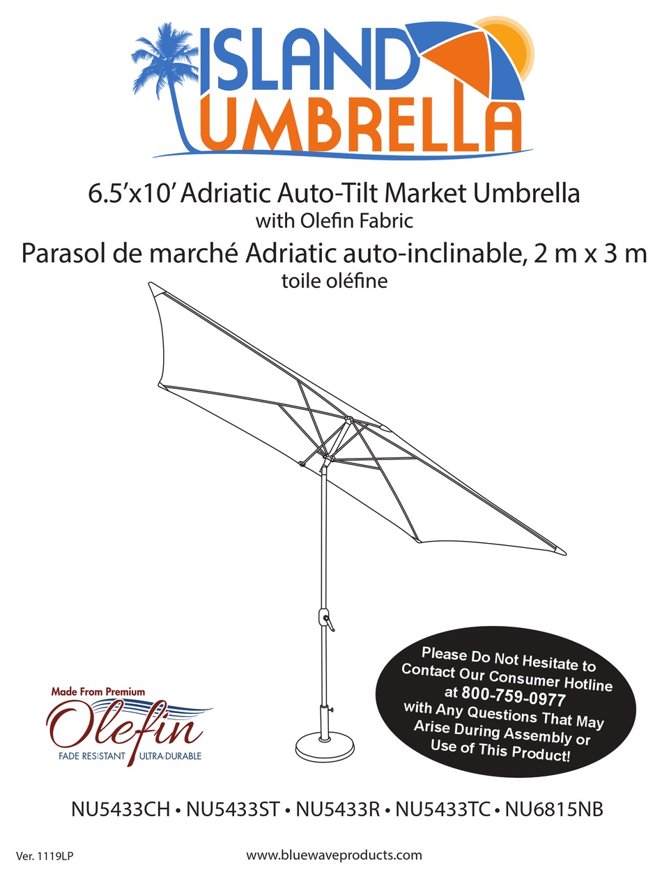 ISLAND UMBRELLA NU5433CH MANUAL Pdf Download ManualsLib
