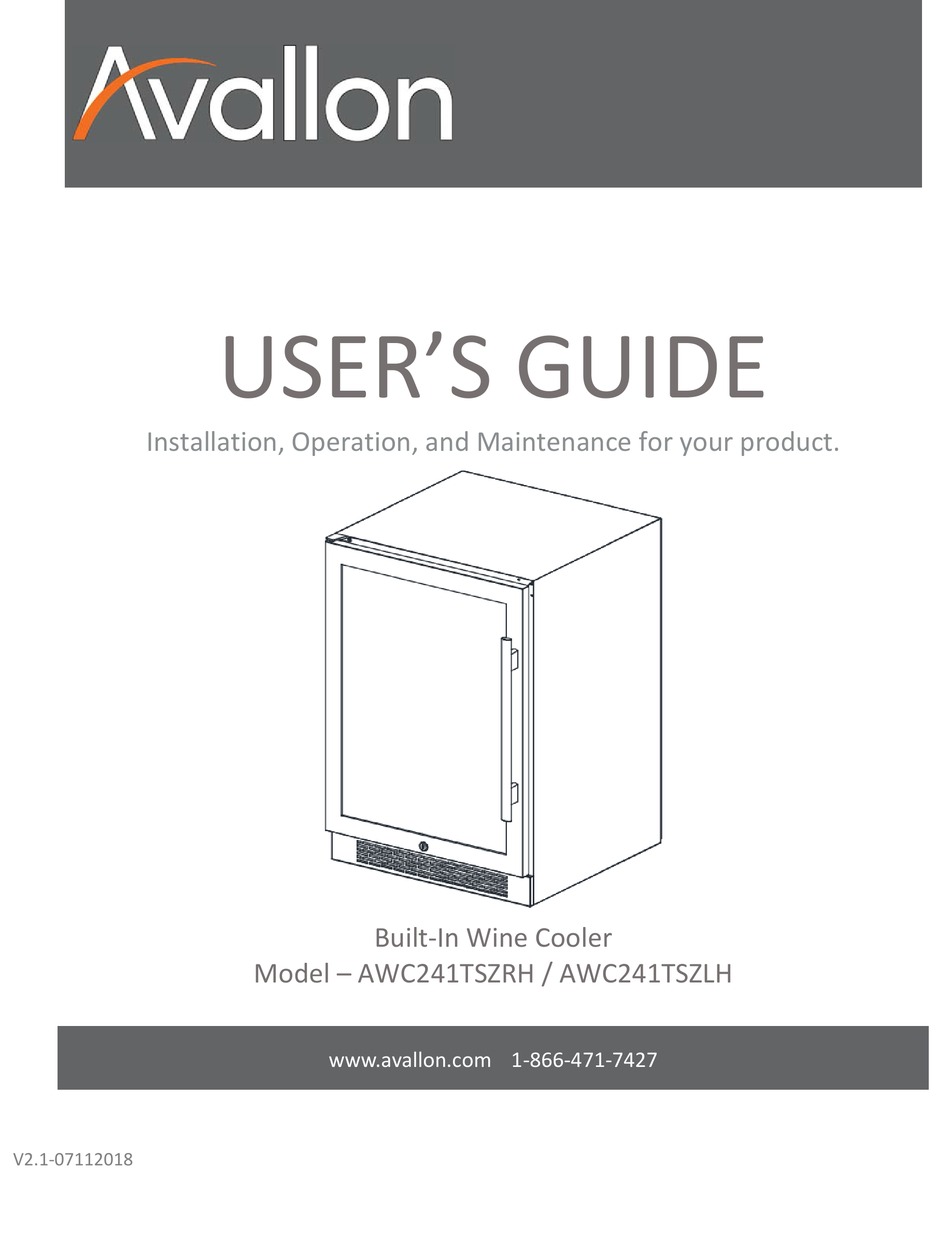 AVALLON AWC241TSZRH USER MANUAL Pdf Download ManualsLib