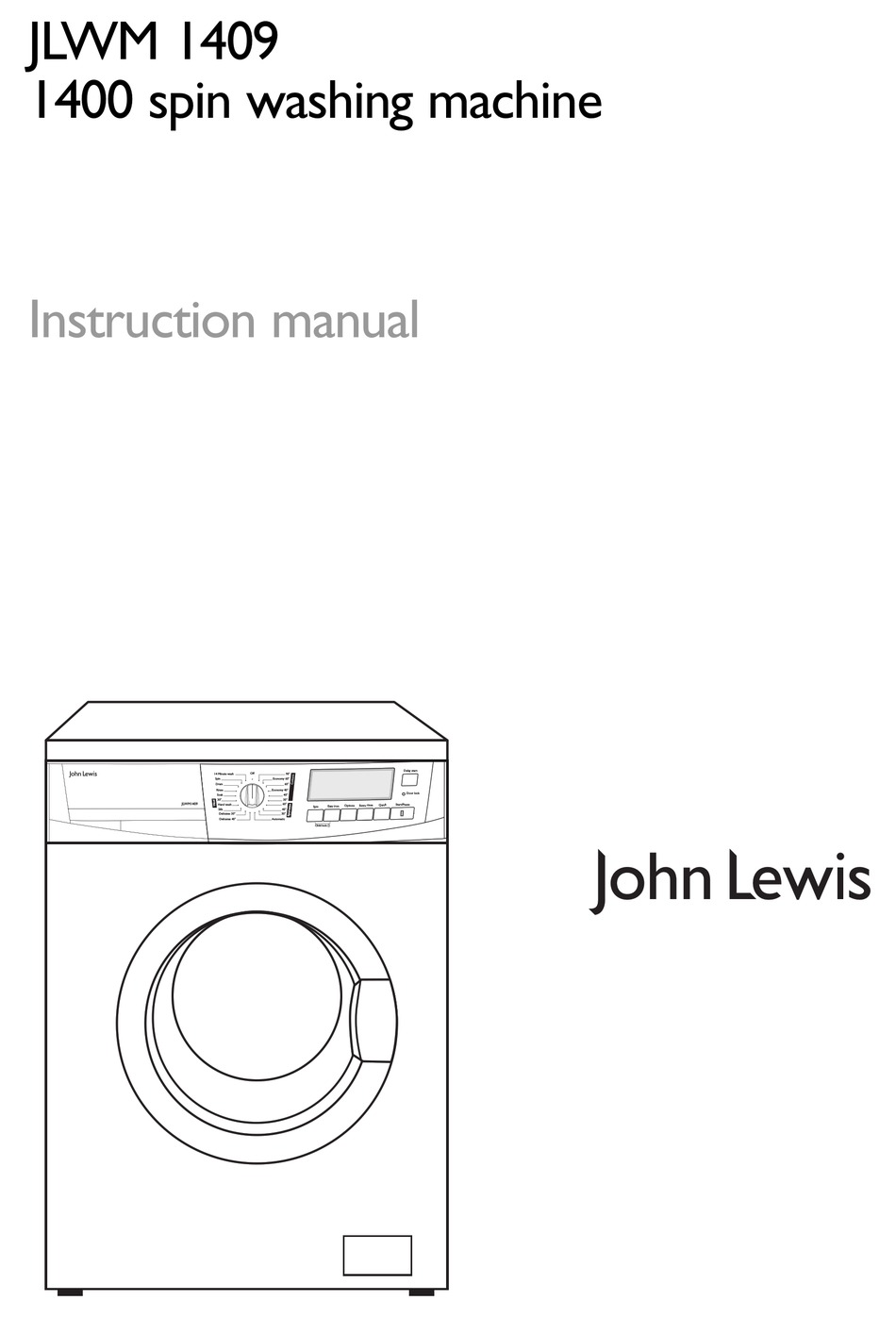 JOHN LEWIS JLWM1409 INSTRUCTION MANUAL Pdf Download ManualsLib