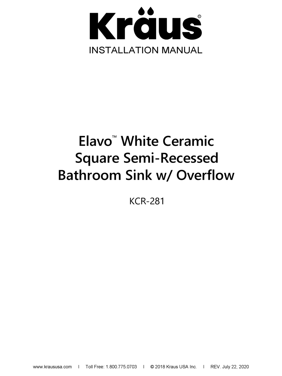 KRAUS ELAVO KCR281 INSTALLATION MANUAL Pdf Download ManualsLib