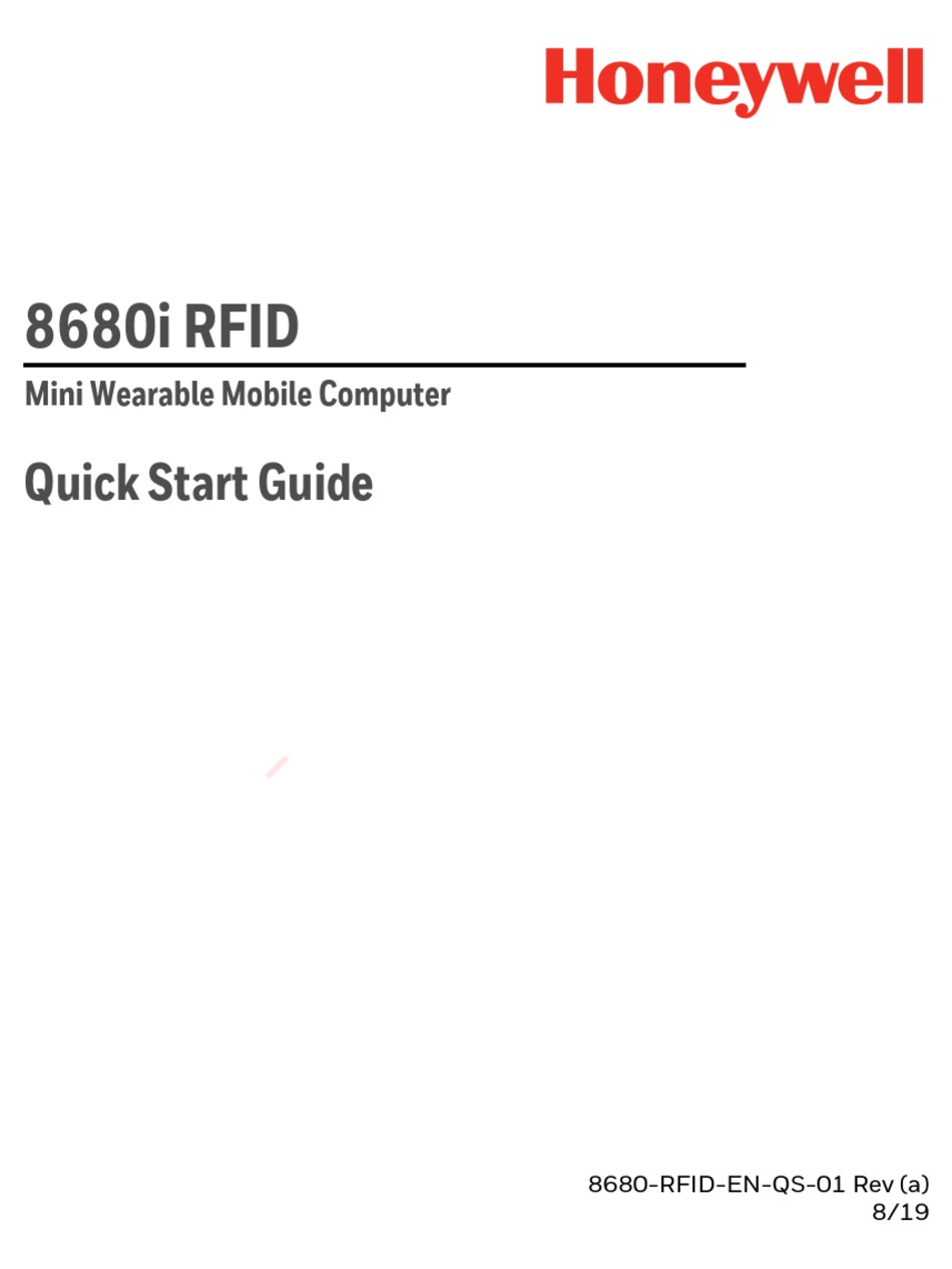 HONEYWELL 8680I RFID QUICK START MANUAL Pdf Download | ManualsLib