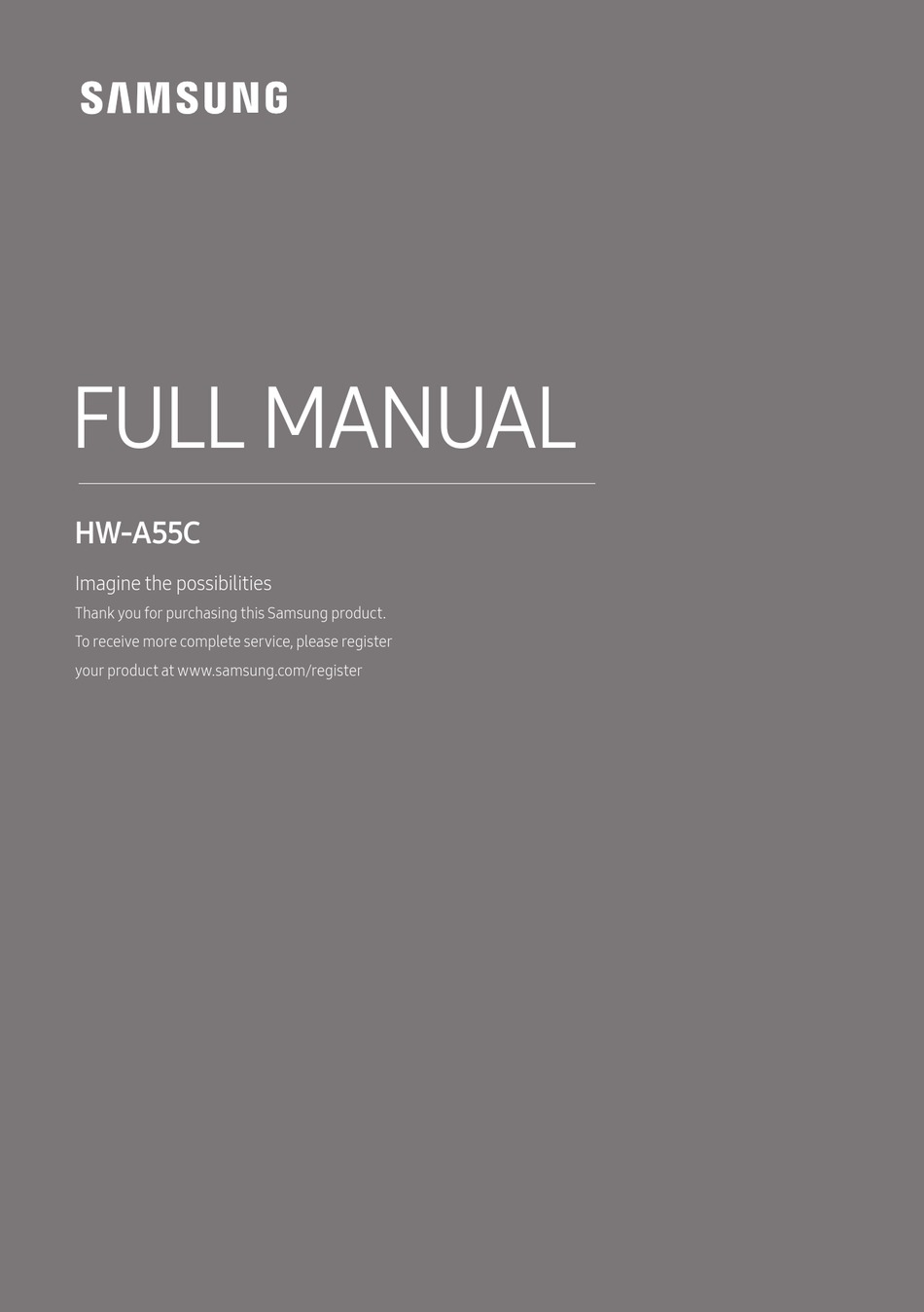SAMSUNG HW-A55C FULL MANUAL Pdf Download | ManualsLib