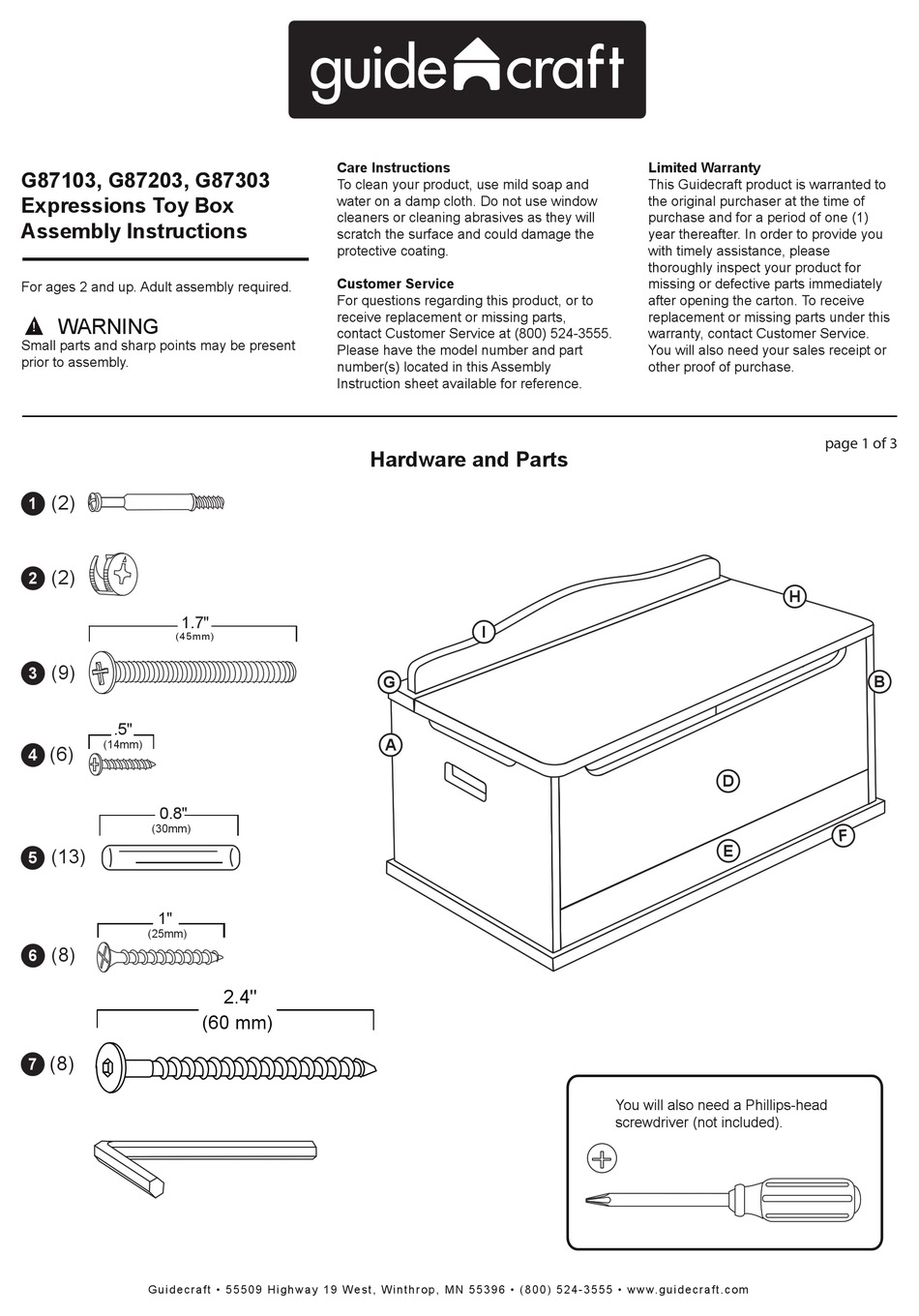GUIDECRAFT G87103 ASSEMBLY INSTRUCTIONS Pdf Download ManualsLib