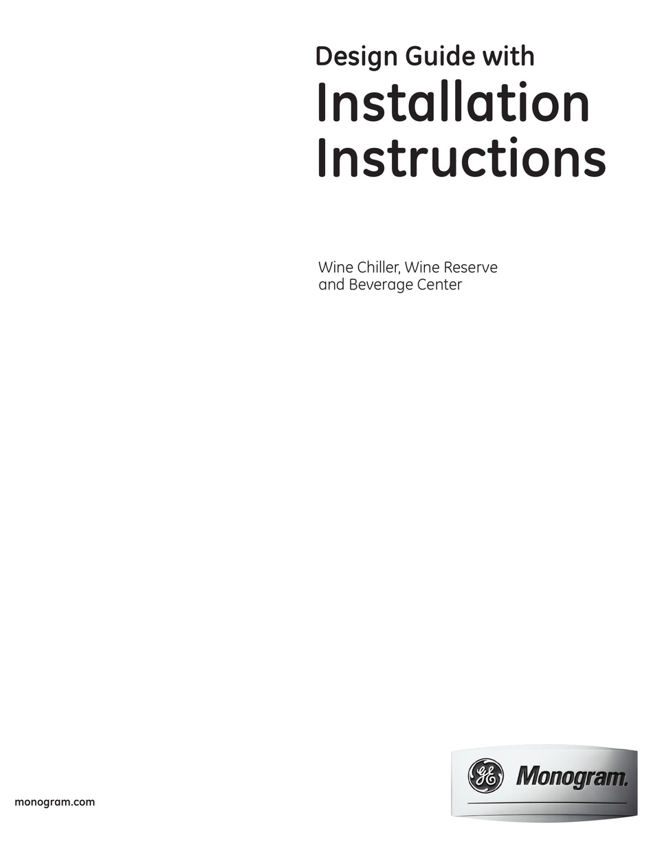 GE MONOGRAM ZDBC2A0 DESIGN MANUAL WITH INSTALLATION INSTRUCTIONS Pdf Download ManualsLib