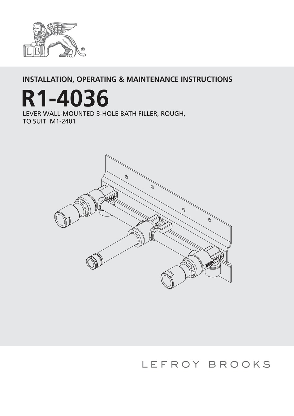 LEFROY BROOKS R14036 INSTALLATION, OPERATING, & MAINTENANCE