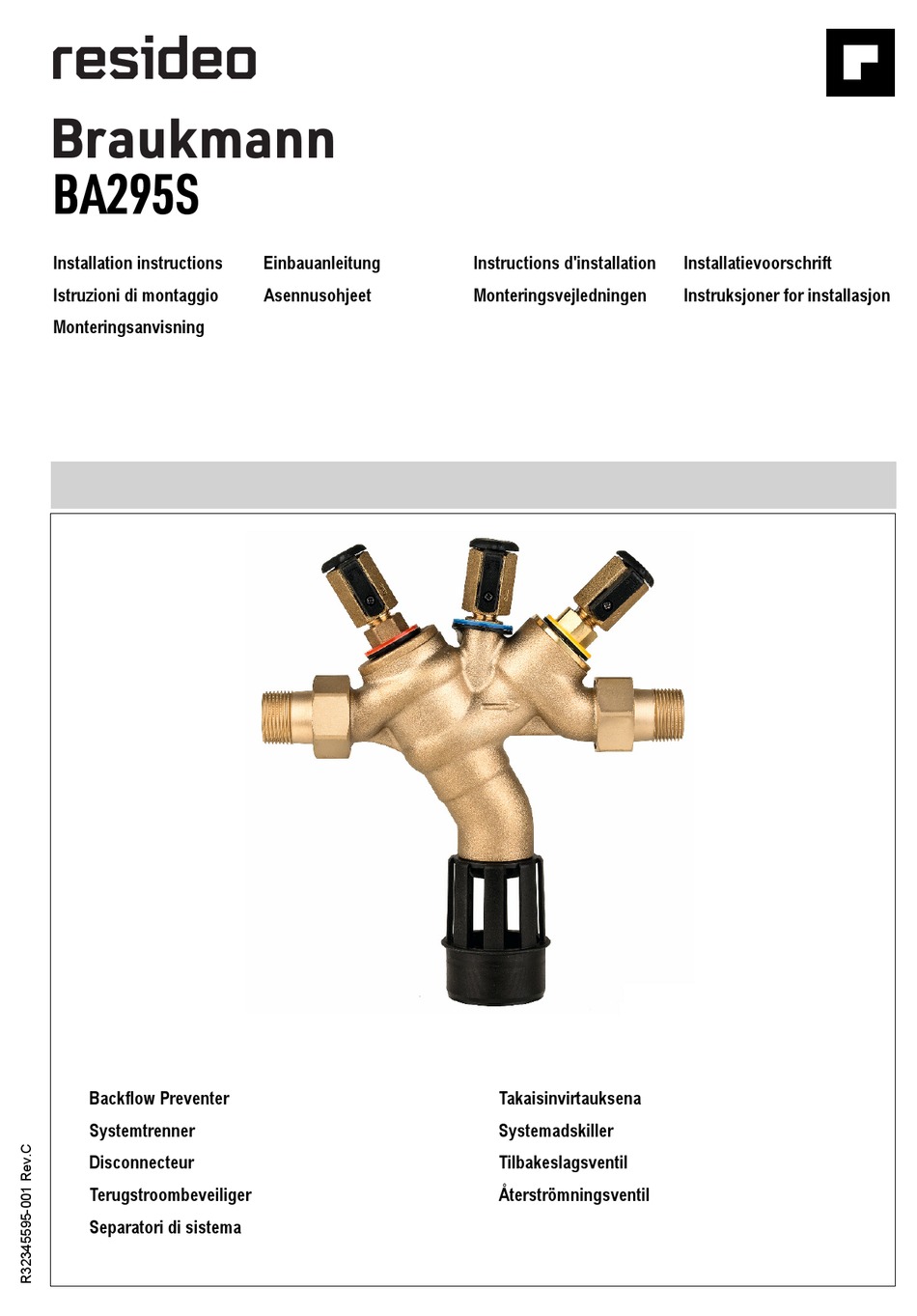 RESIDEO BRAUKMANN BA295S INSTALLATION INSTRUCTIONS MANUAL Pdf Download ...