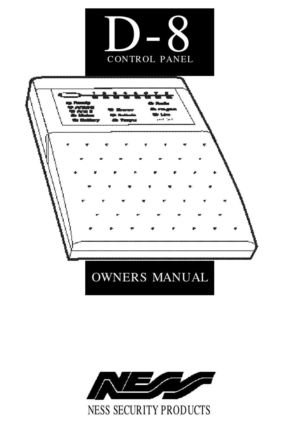 Ness Security Products D 8 Owners Manual Pdf Download Manualslib