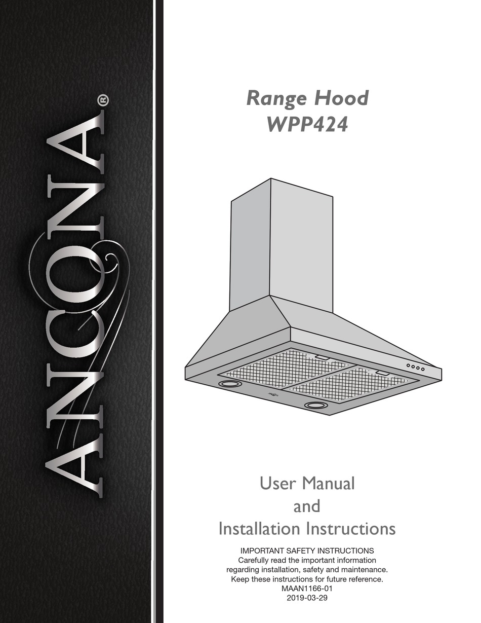 ANCONA WPP424 USER MANUAL AND INSTALLATION INSTRUCTIONS Pdf Download ManualsLib