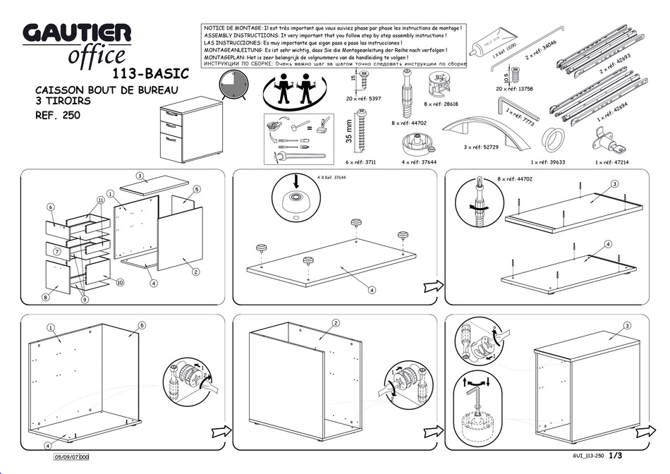 GAUTIER OFFICE 113BASIC 250 ASSEMBLY INSTRUCTIONS Pdf Download