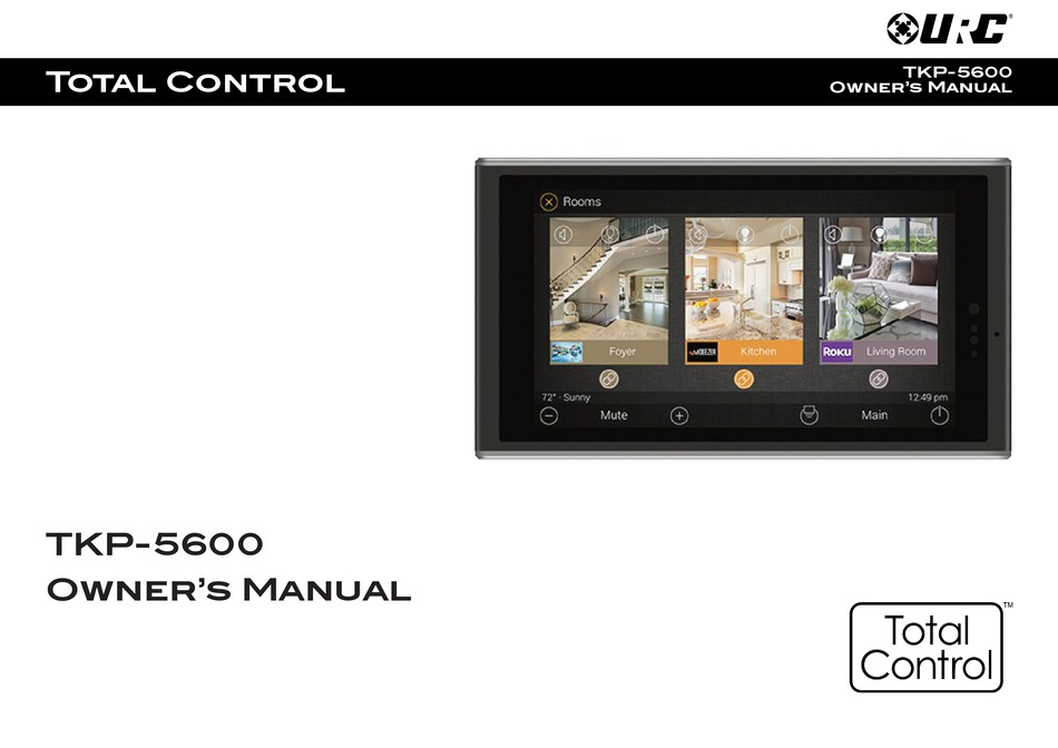 URC TOTAL CONTROL TKP5600 OWNER'S MANUAL Pdf Download ManualsLib