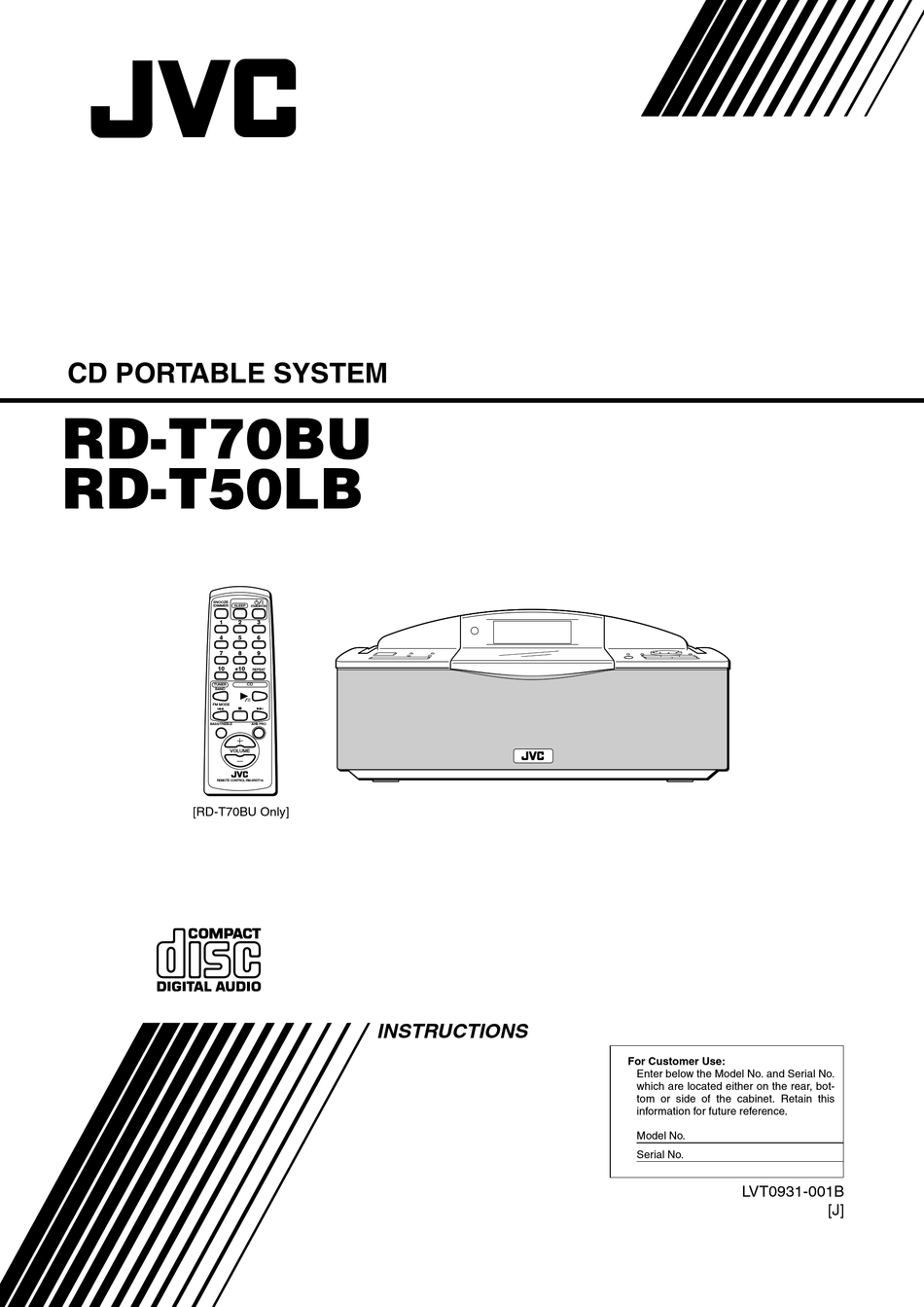 JVC RDT70 INSTRUCTIONS MANUAL Pdf Download ManualsLib