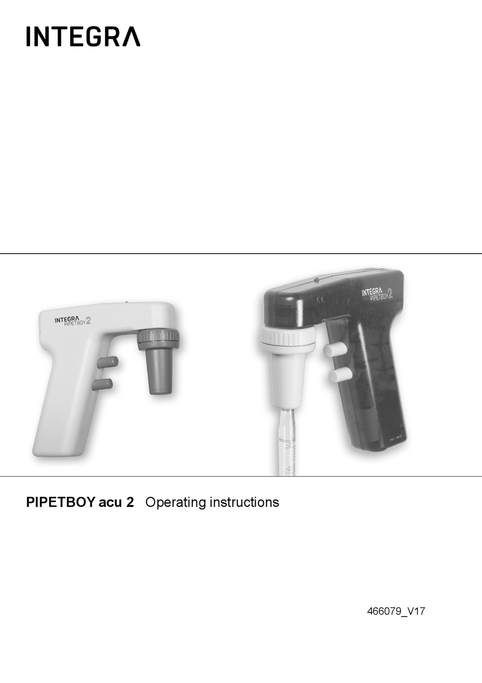 INTEGRA PIPETBOY ACU 2 OPERATING INSTRUCTIONS MANUAL Pdf Download