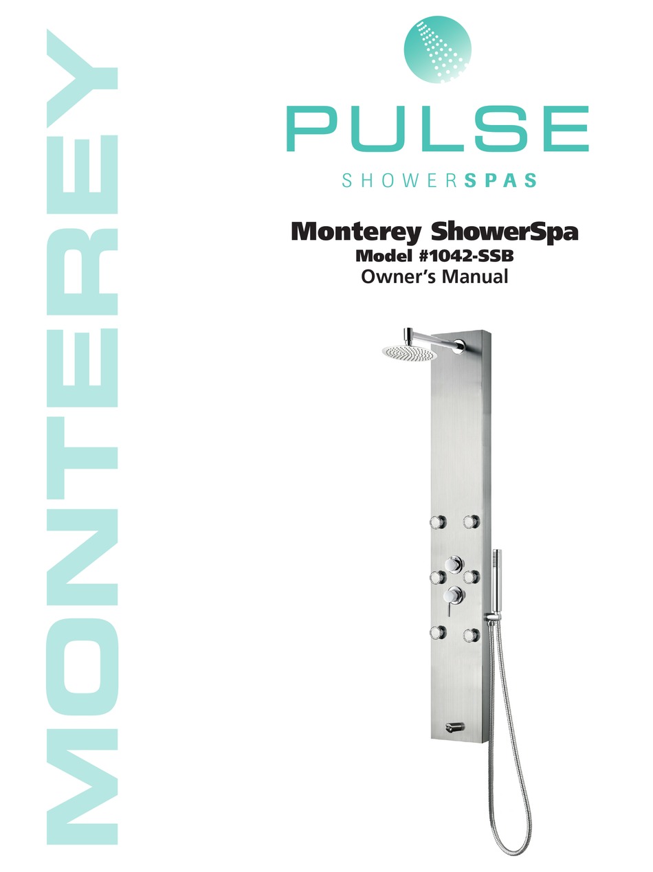 PULSE SHOWER SPAS MONTEREY SHOWERSPA 1042SSB OWNER'S MANUAL Pdf