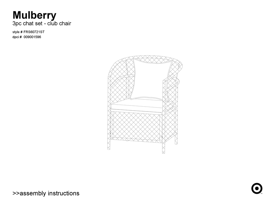 TARGET MULBERRY FRS60721ST ASSEMBLY INSTRUCTIONS MANUAL Pdf Download