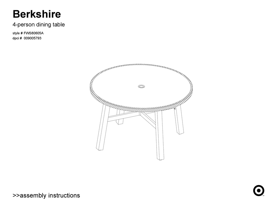 TARGET BERKSHIRE FWS80605A ASSEMBLY INSTRUCTIONS MANUAL Pdf Download