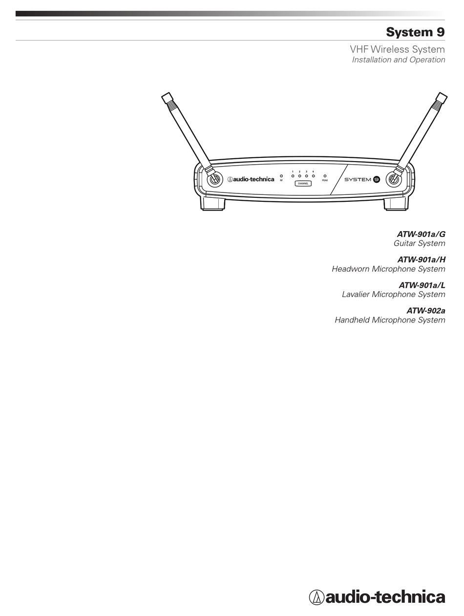 Audio Technica System Installation And Operation Manual Pdf Download