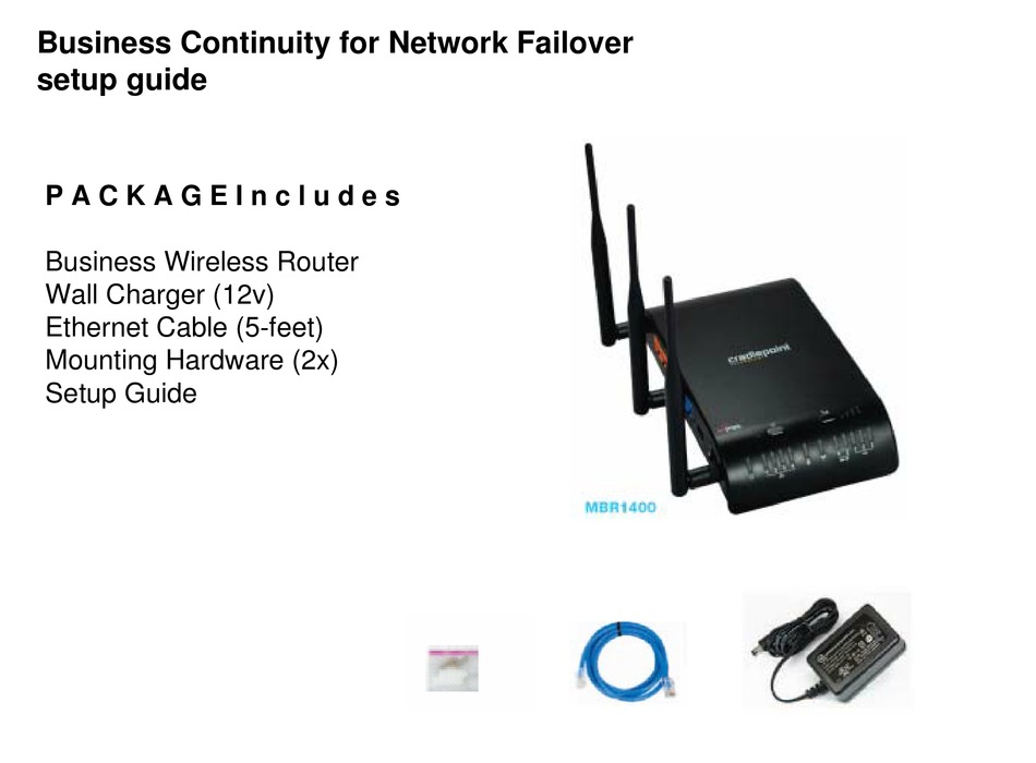 CRADLEPOINT MBR1400 SETUP MANUAL Pdf Download ManualsLib