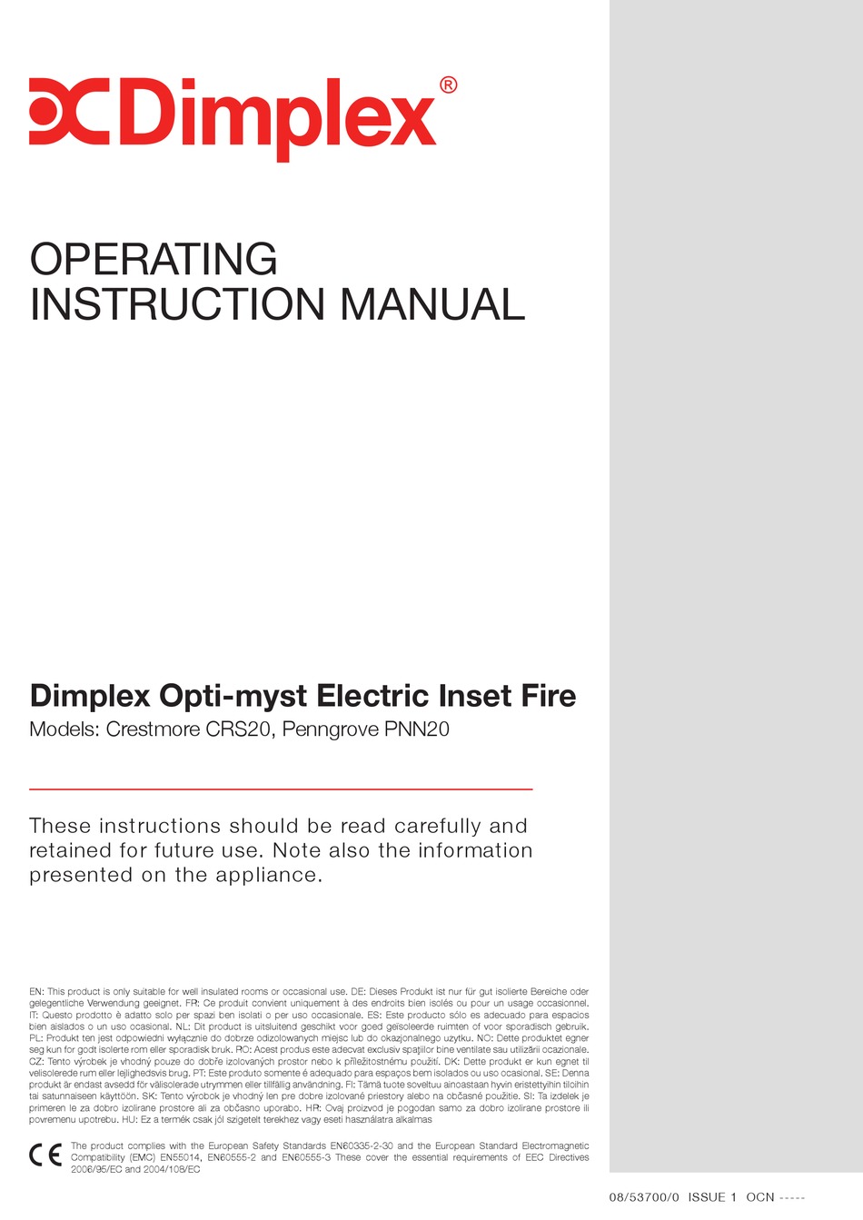 Dimplex Crestmore Crs20 Operating Instructions Manual Pdf Download Manualslib 9909