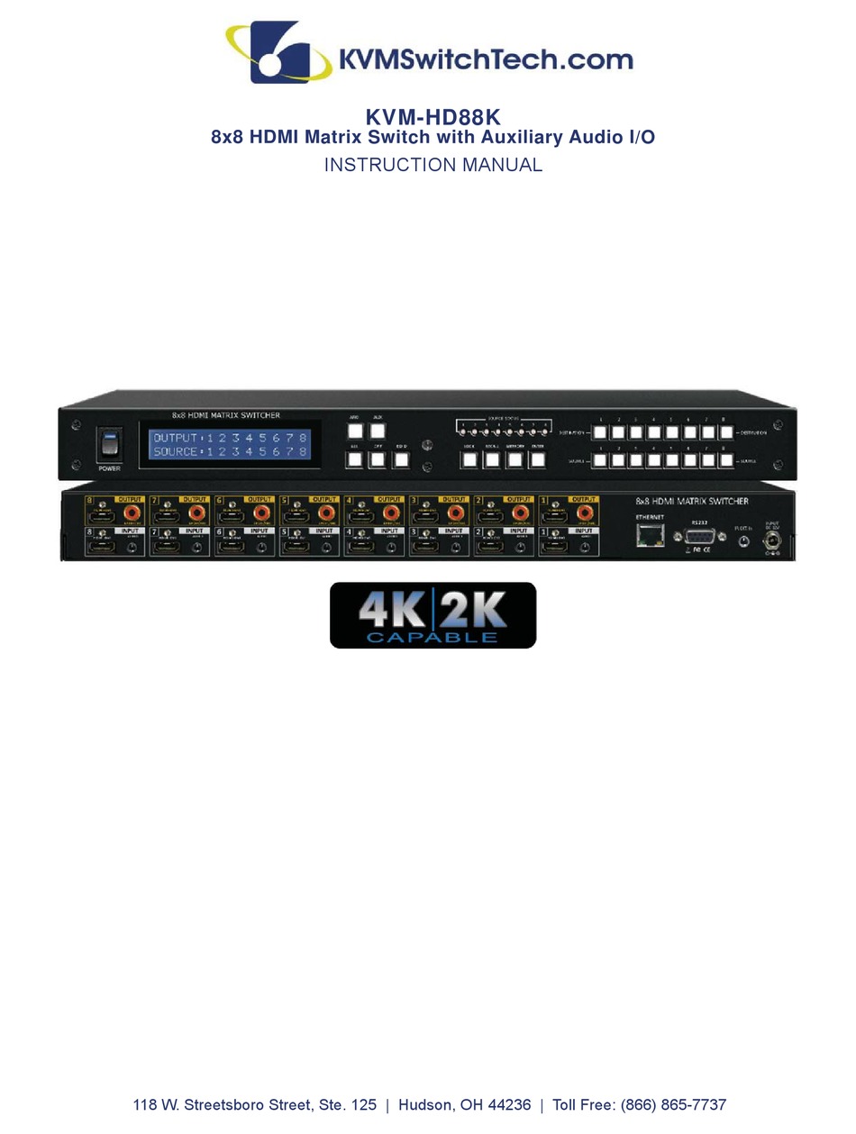 KVMSWITCHTECH KVMHD88K INSTRUCTION MANUAL Pdf Download ManualsLib