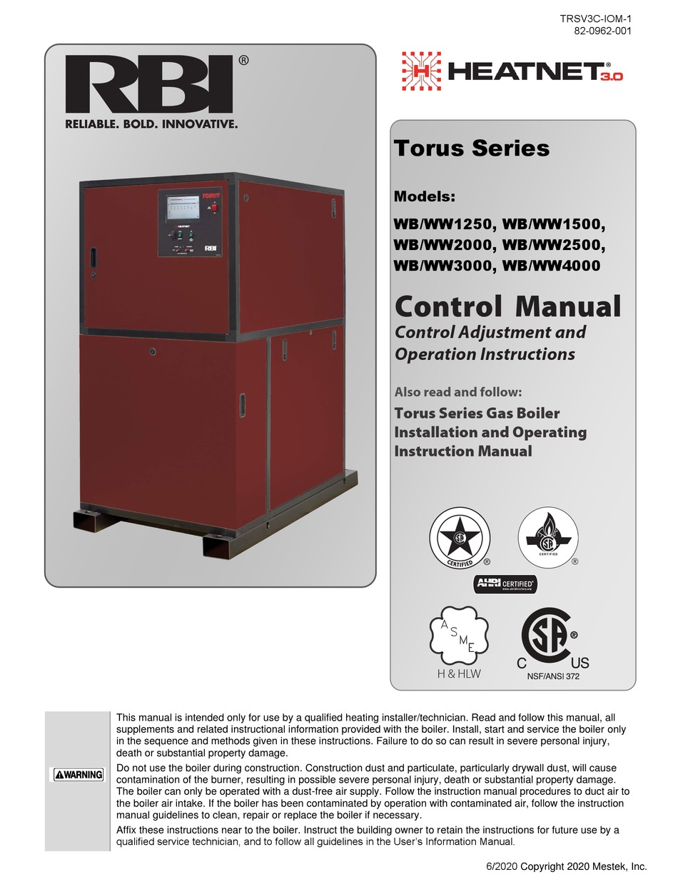 MESTEK RBI TORUS SERIES CONTROL MANUAL Pdf Download ManualsLib