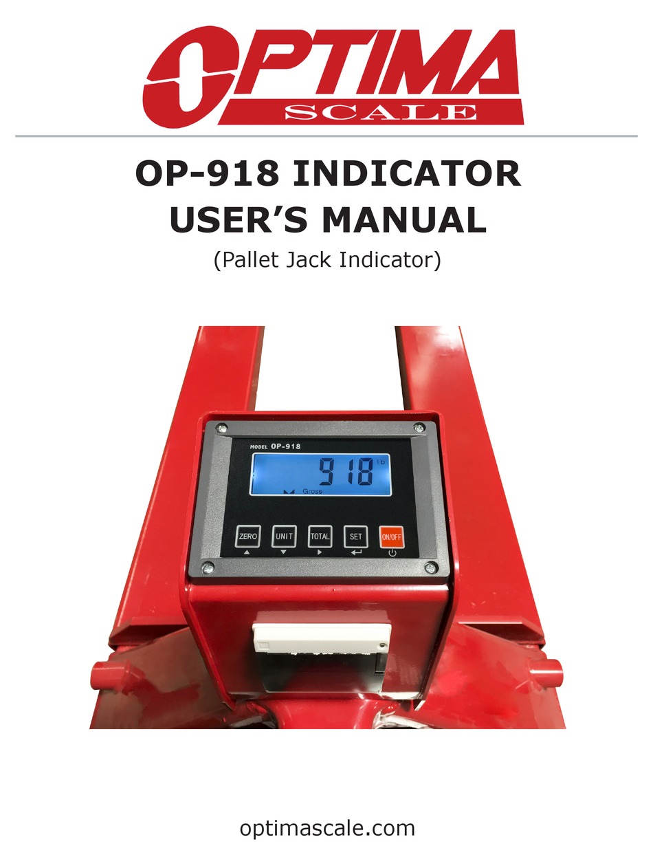 OPTIMA SCALE OP-918M USER MANUAL Pdf Download | ManualsLib