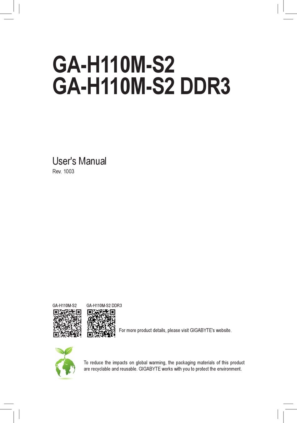 GIGABYTE GAH110MS2 USER MANUAL Pdf Download ManualsLib