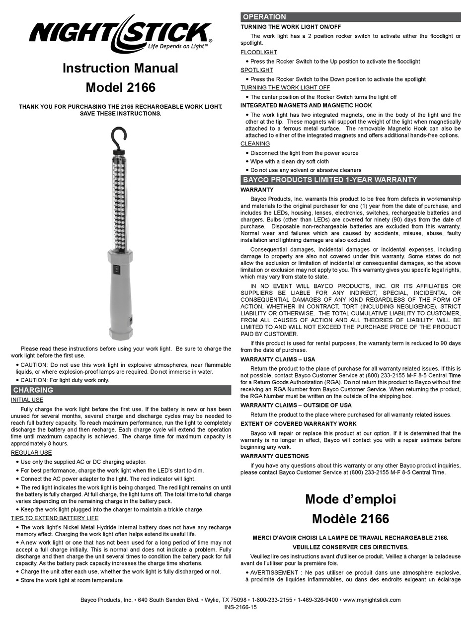 NIGHTSTICK 2166 INSTRUCTION MANUAL Pdf Download ManualsLib