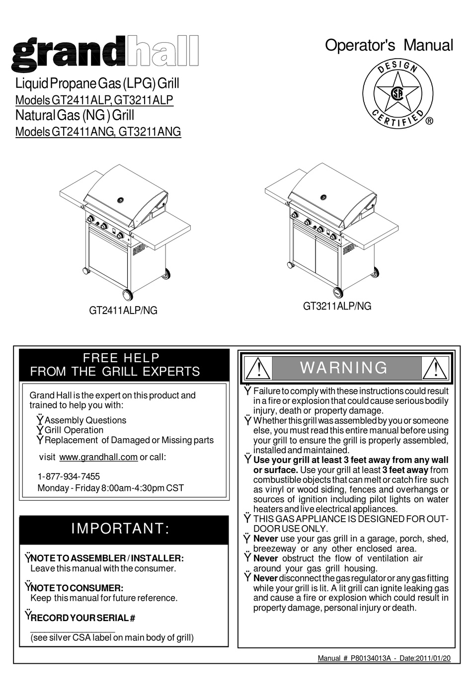 GRANDHALL GT2411ALP OPERATOR'S MANUAL Pdf Download | ManualsLib