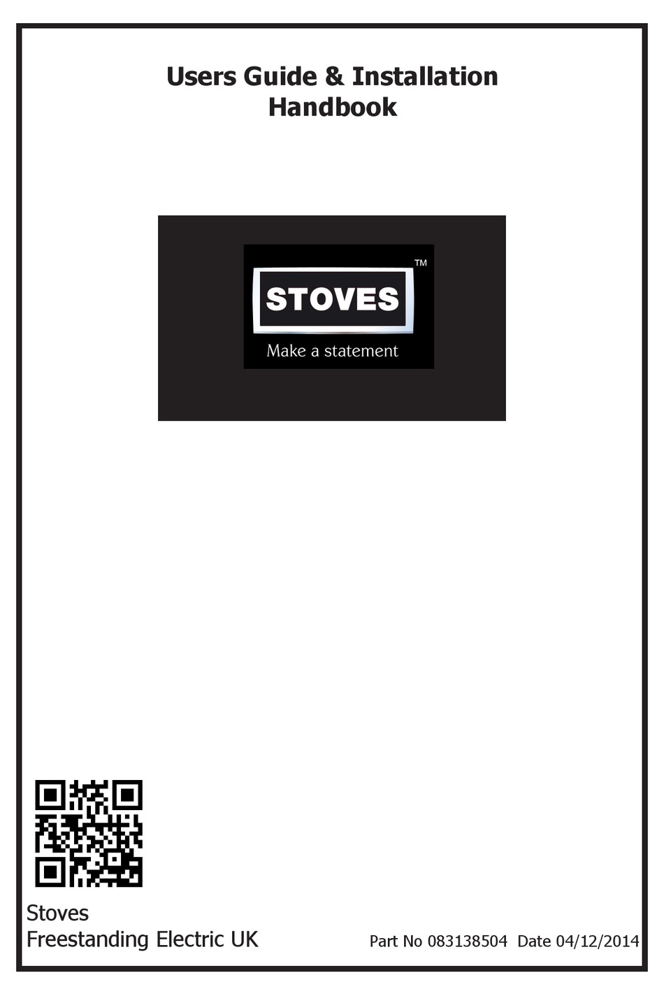 STOVES STERLING 600E USERS MANUAL & INSTALLATION HANDBOOK Pdf Download