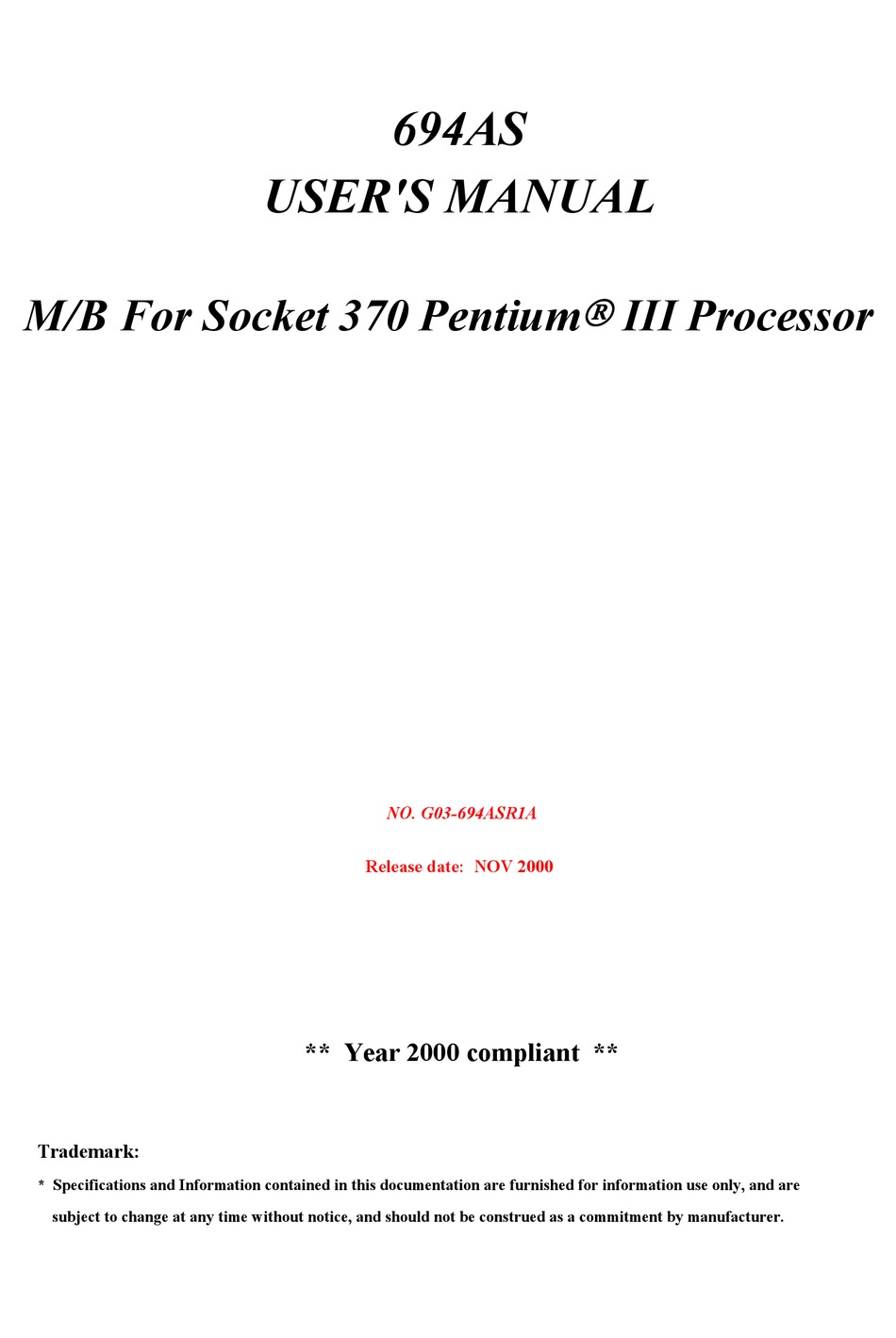 JETWAY 694AS USER MANUAL Pdf Download ManualsLib