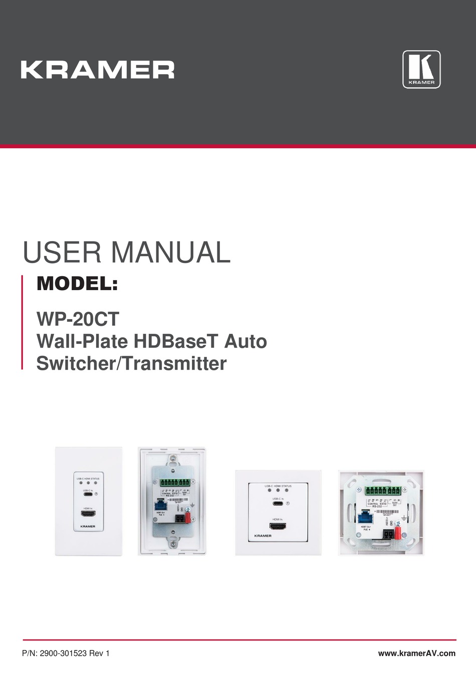 KRAMER WP-20CT USER MANUAL Pdf Download | ManualsLib