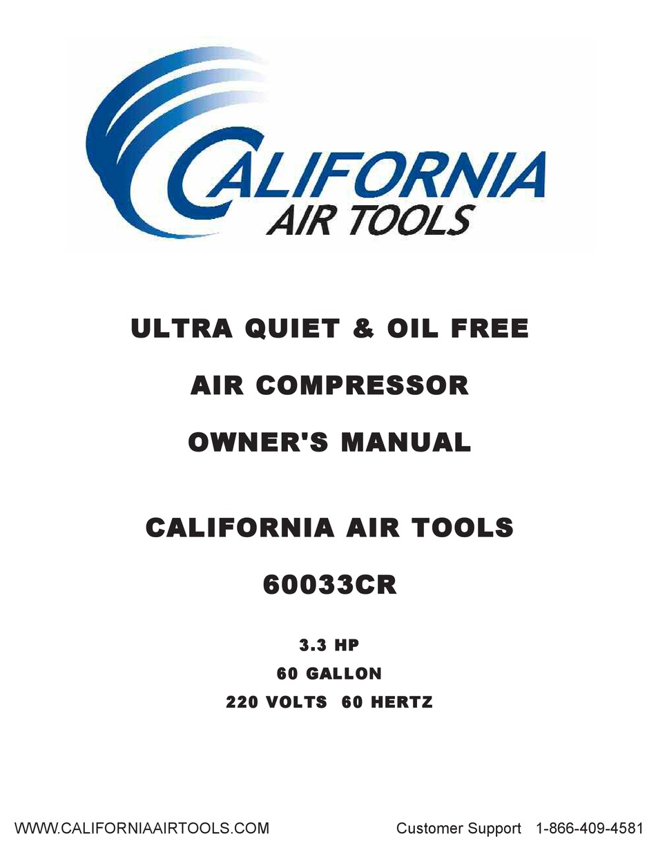 CALIFORNIA AIR TOOLS 60033CR OWNER'S MANUAL Pdf Download ManualsLib
