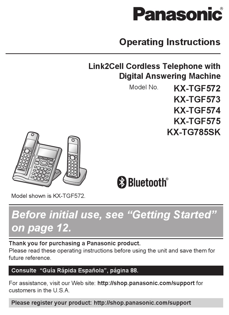 PANASONIC KX-TGF572 OPERATING INSTRUCTIONS MANUAL Pdf Download | ManualsLib