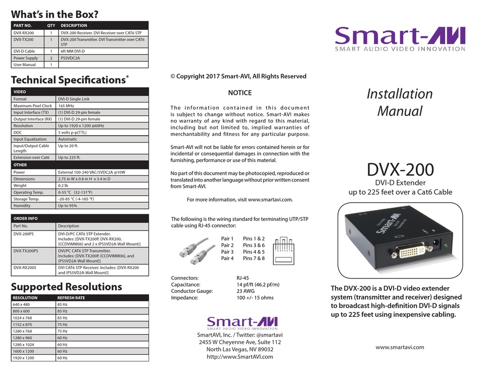 SMARTAVI DVX200PS INSTRUCTION MANUAL Pdf Download ManualsLib