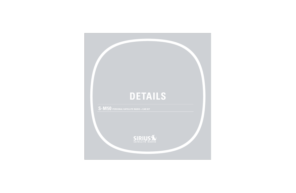 SIRIUS SATELLITE RADIO SM50 MANUAL Pdf Download ManualsLib