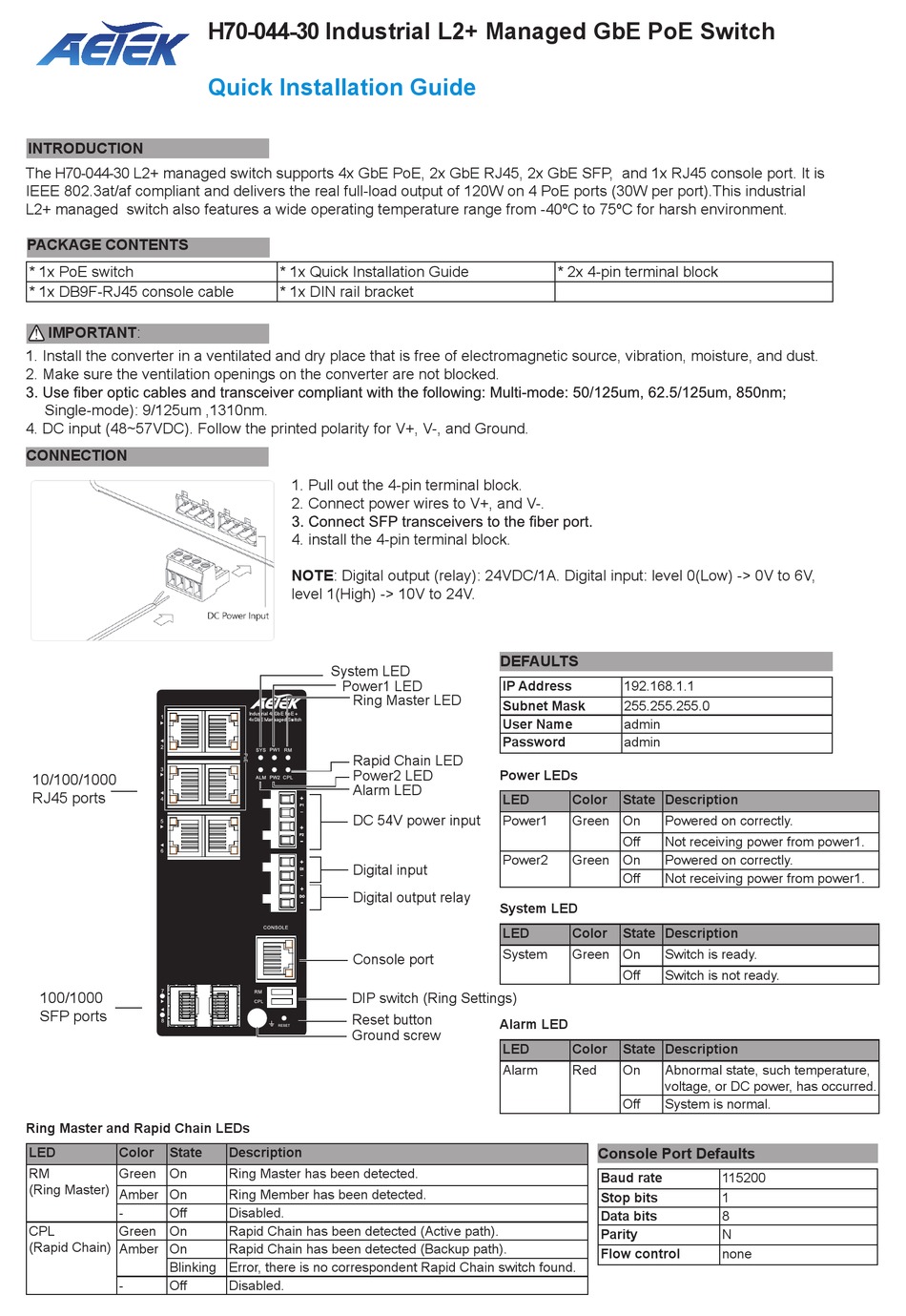 AETEK H7004430 QUICK INSTALLATION MANUAL Pdf Download ManualsLib