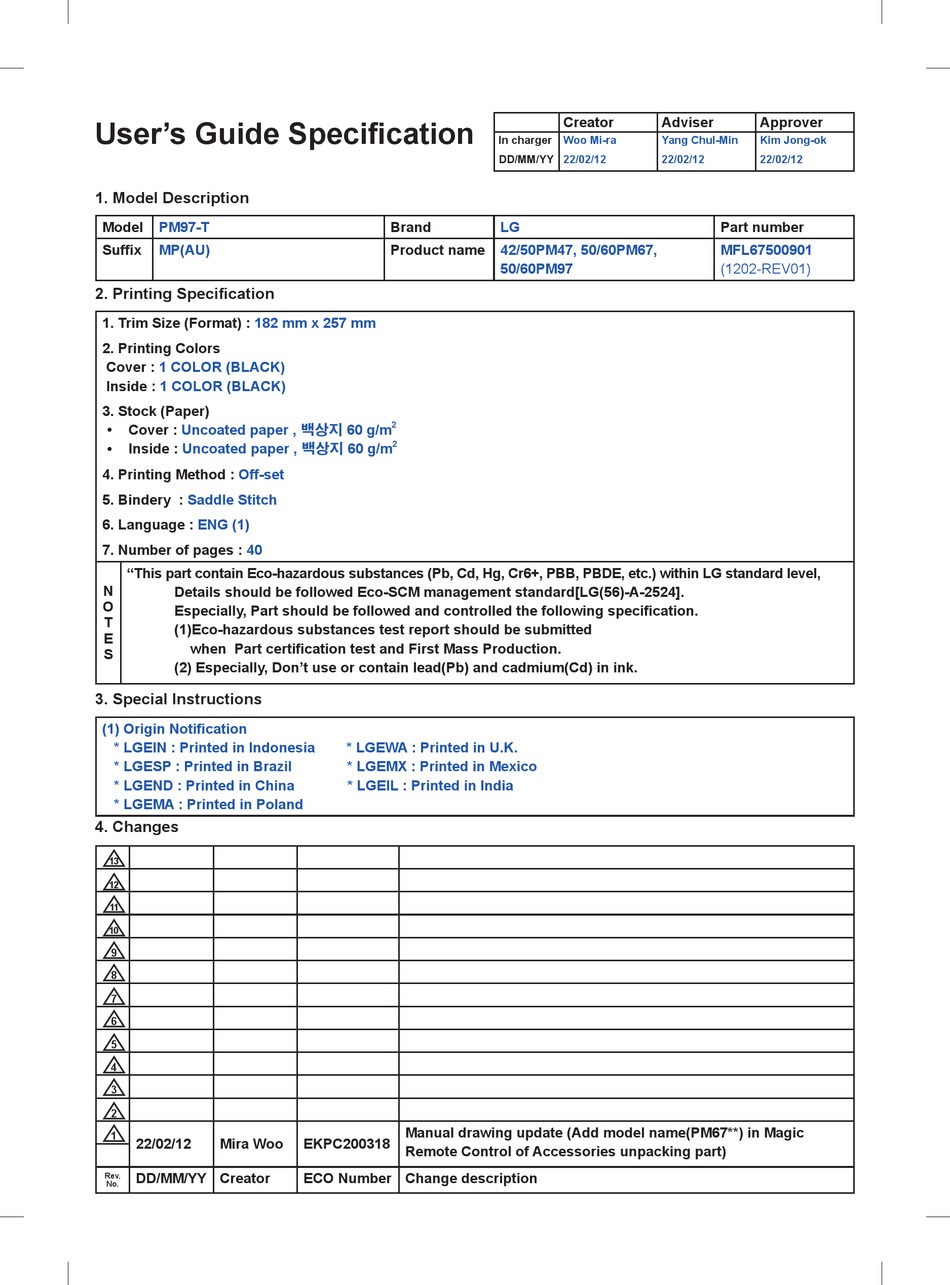 LG 42PM4700.ATR OWNER'S MANUAL Pdf Download | ManualsLib