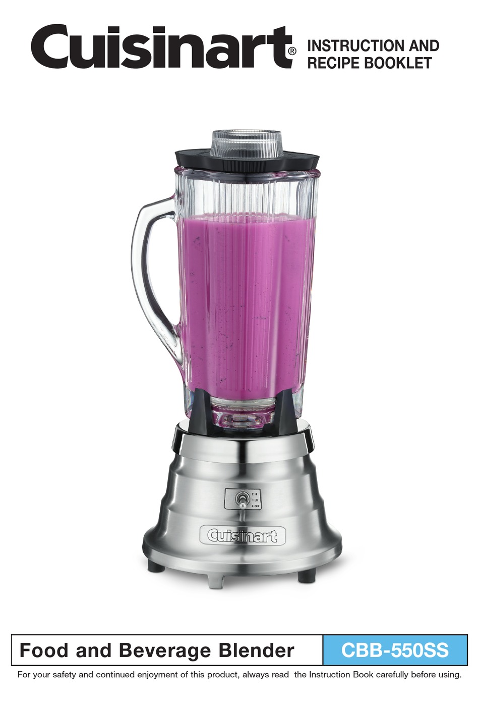 CUISINART CBB550SS INSTRUCTION AND RECIPE BOOKLET Pdf Download