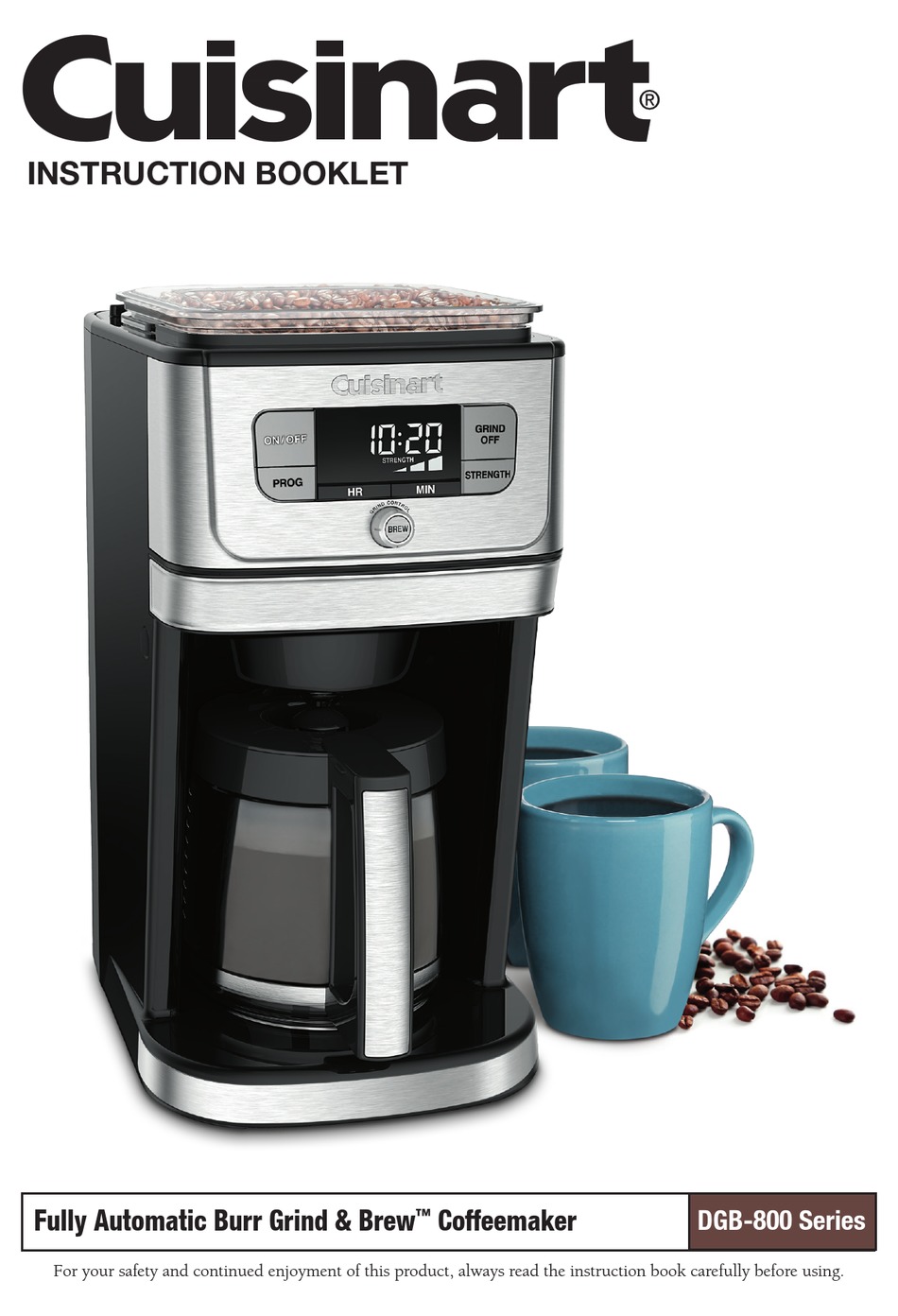 CUISINART BURR GRIND & BREW DGB-800 SERIES INSTRUCTION BOOKLET Pdf ...