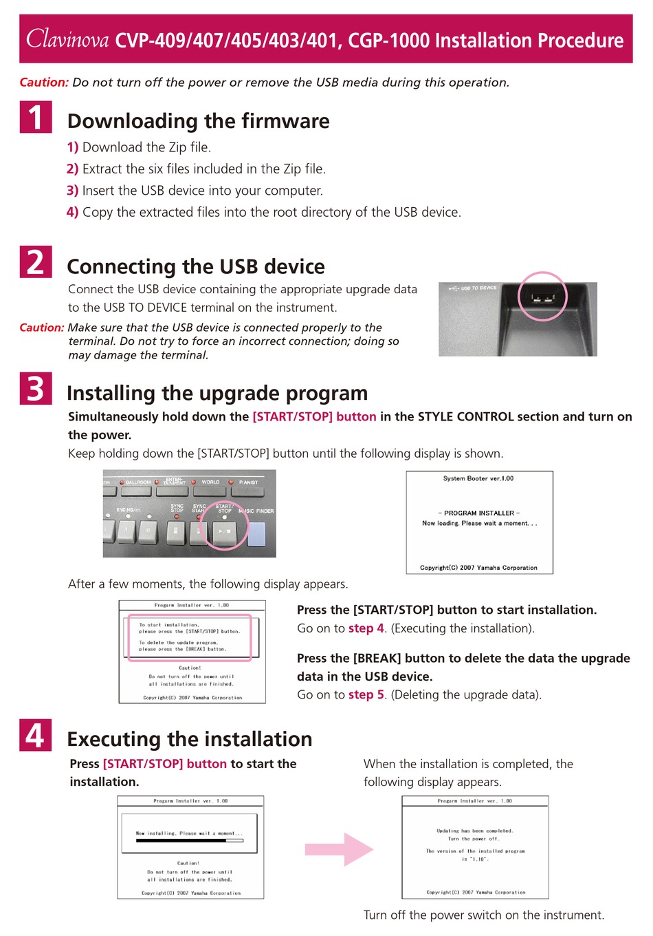 YAMAHA CLAVINOVA CVP409 INSTALLATION PROCEDURE Pdf Download ManualsLib