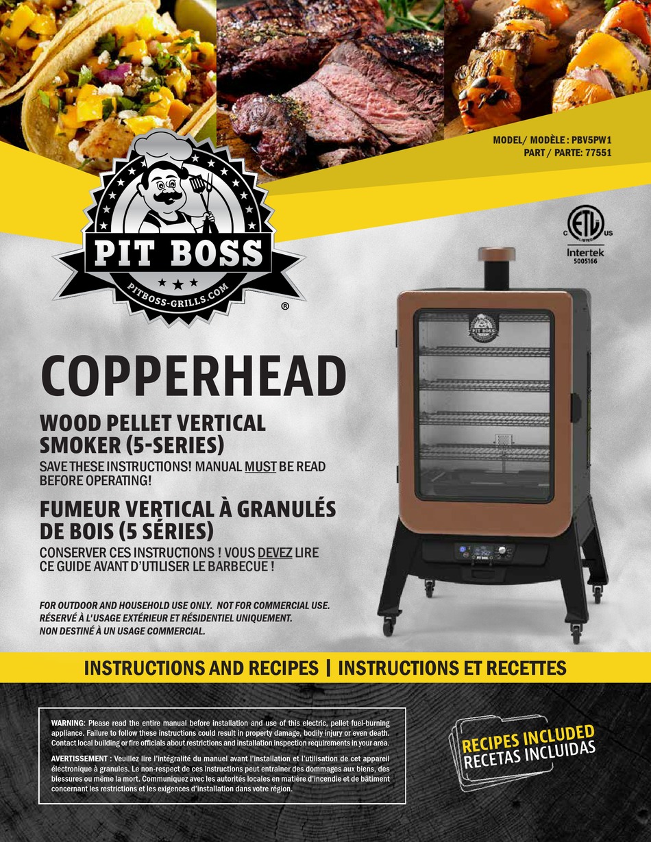 DANSONS GROUP PIT BOSS COPPERHEAD 5 SERIES OPERATING INSTRUCTIONS AND