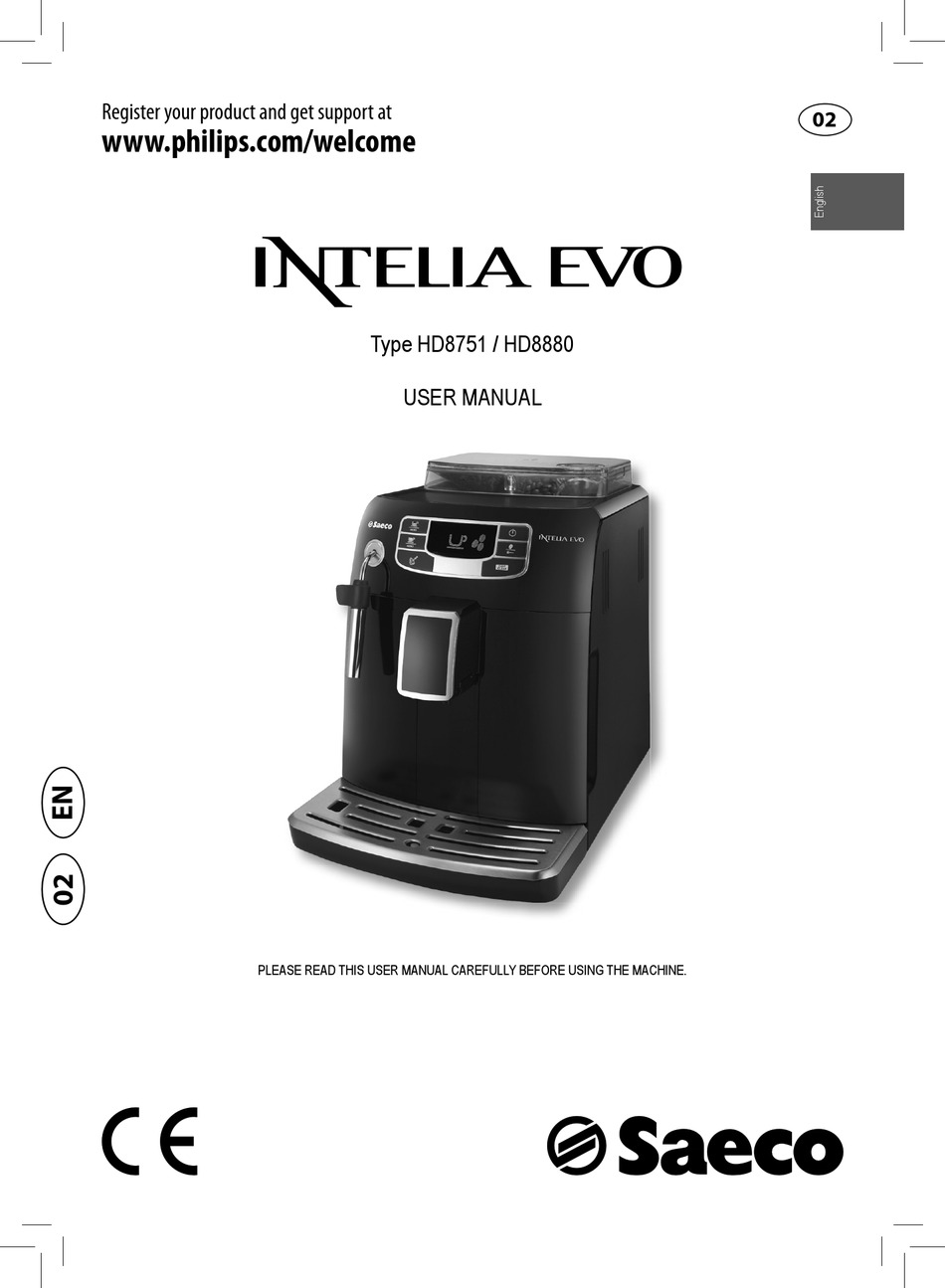 PHILIPS SAECO INTELIA EVO HD8751/14 USER MANUAL Pdf Download ManualsLib