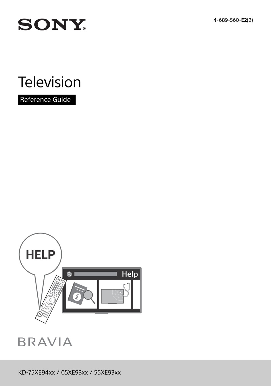 SONY BRAVIA 55XE93 SERIES REFERENCE MANUAL Pdf Download ManualsLib