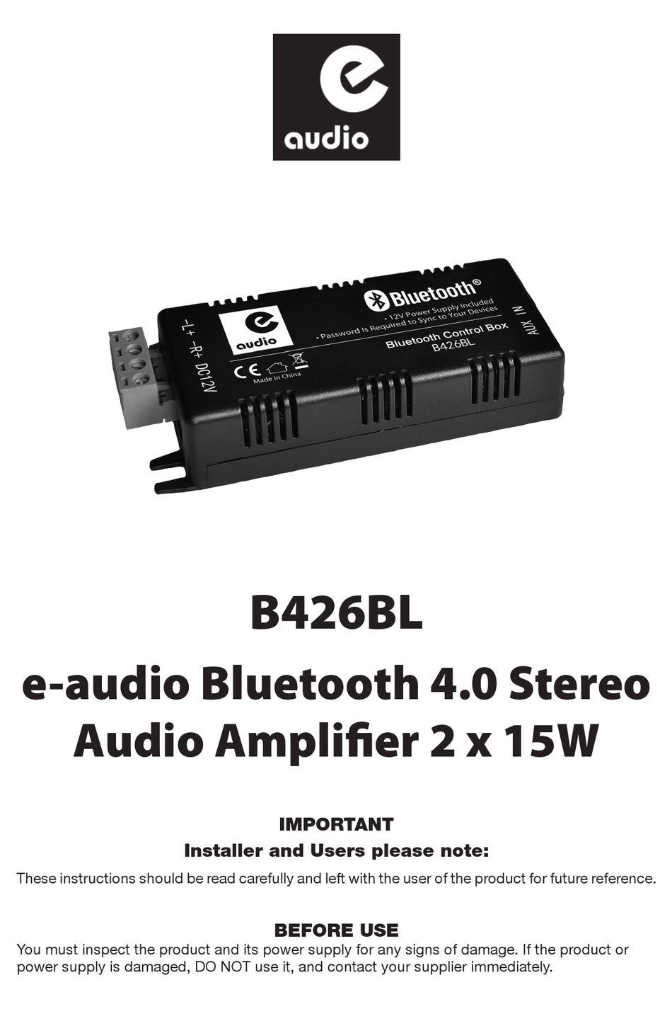 ELECTROVISION E-AUDIO B426BL MANUAL Pdf Download | ManualsLib