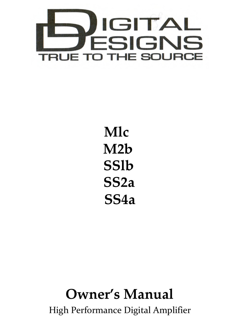 DIGITAL DESIGN M1C OWNER'S MANUAL Pdf Download | ManualsLib