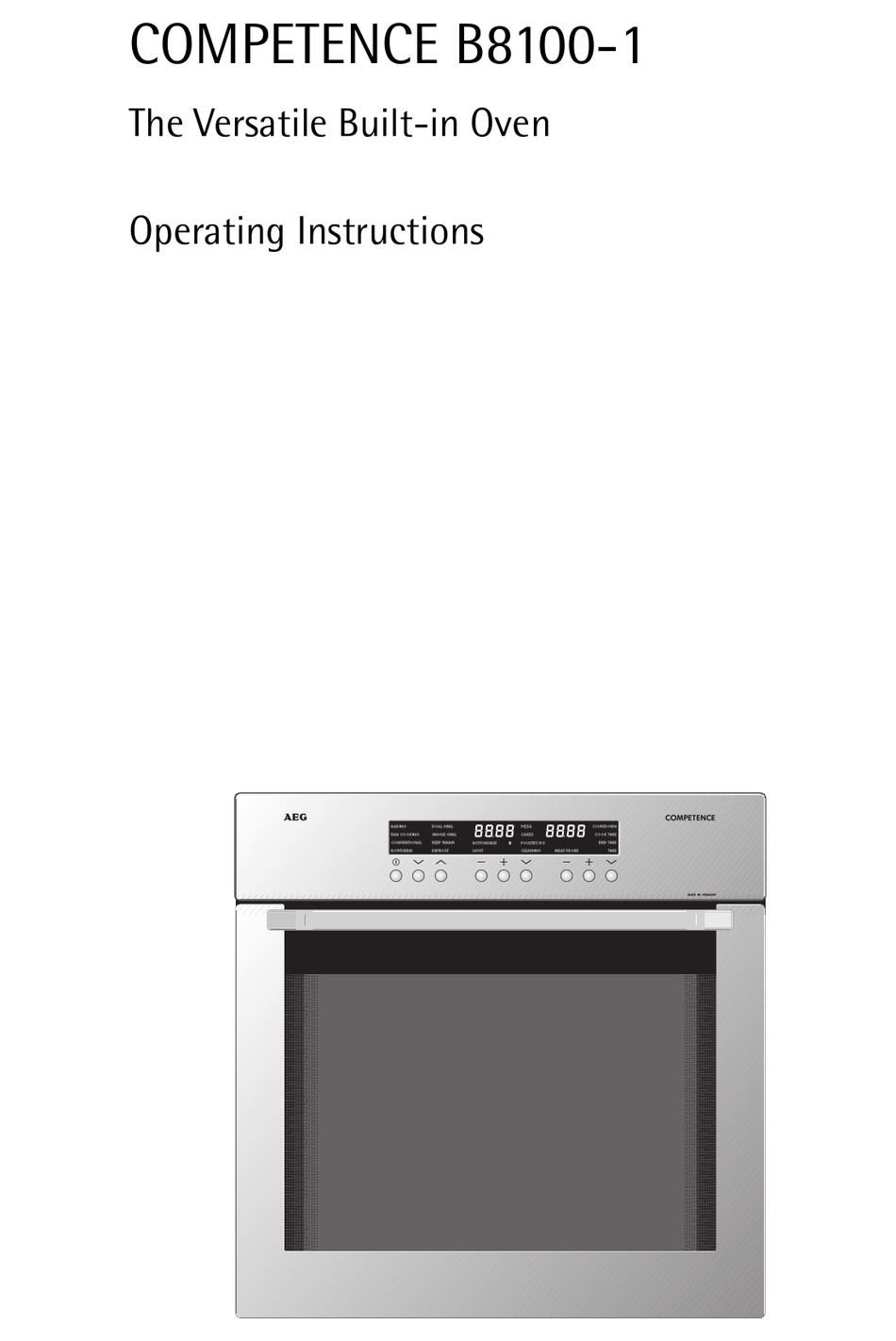 AEG COMPETENCE CB81001A OPERATING INSTRUCTIONS MANUAL Pdf Download