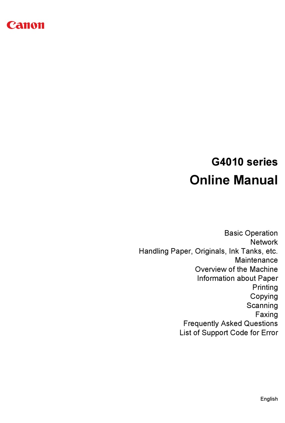 CANON PIXMA G4210 ONLINE MANUAL Pdf Download | ManualsLib
