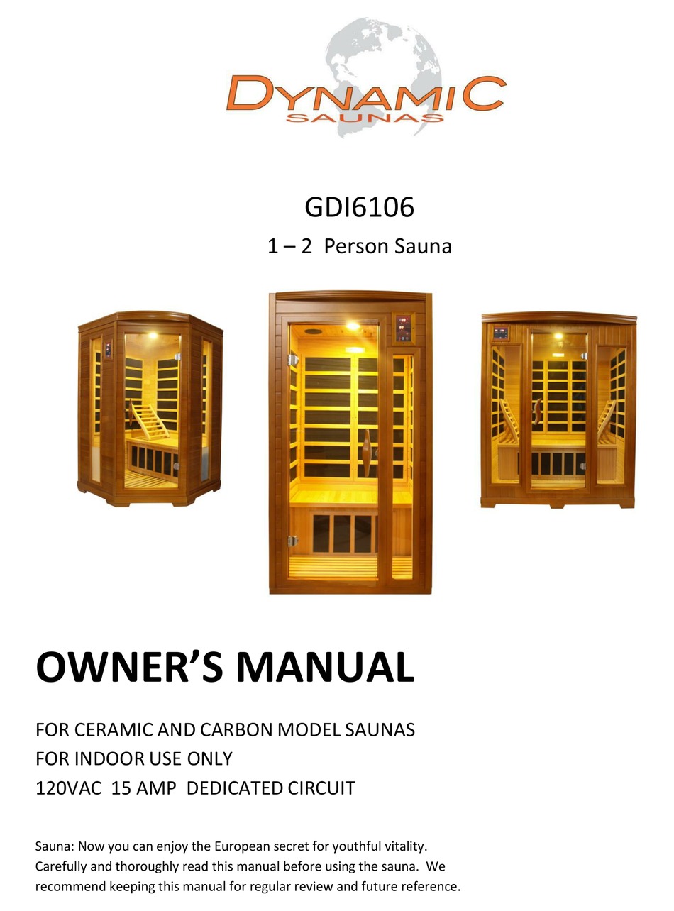 DYNAMIC SAUNAS GDI6106 OWNER'S MANUAL Pdf Download ManualsLib