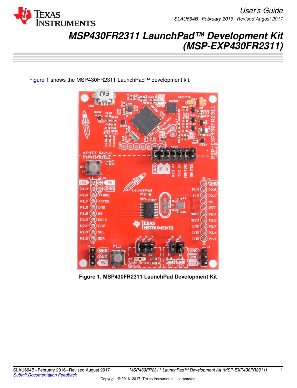 TEXAS INSTRUMENTS LAUNCHPAD MSP430FR2311 USER MANUAL Pdf Download ...